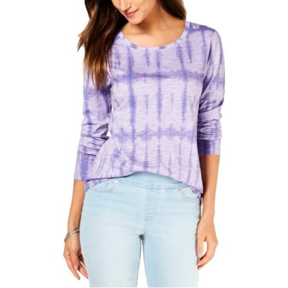 Style & Co. Tie-Dye Long Sleeve Top - Picture 1 of 13